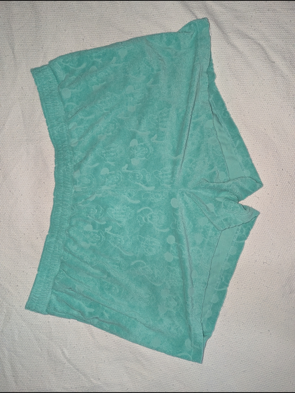 Disney UPF Terry Cloth Lounge Shorts Sun Protectection Mickey Minnie NEW 4X Aqua
